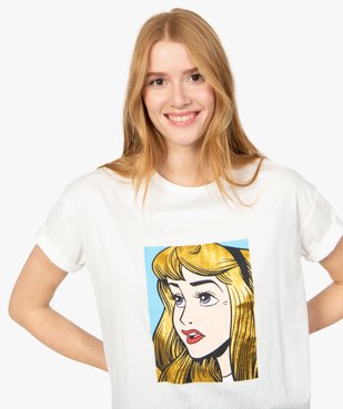 Tee-shirt femme à manches courtes avec message - Disney vue5 - DISNEY DTR - GEMO
