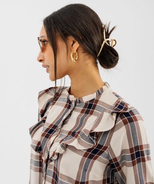 Chemise manches longues à carreaux et volants femme vue5 - GEMO(FEMME PAP) - GEMO