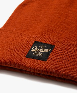 Bonnet en maille avec large revers homme vue3 - GEMO 4G HOMME - GEMO
