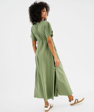 Robe longue et ample à manches courtes en popeline de coton femme vue3 - GEMO(FEMME PAP) - GEMO