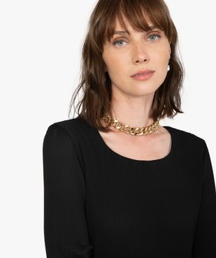 Robe de soirée femme en matière crêpe plissée avec manches longues vue2 - GEMO(FEMME PAP) - GEMO