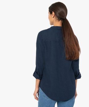 Chemise femme unie en lin et viscose vue3 - GEMO(FEMME PAP) - GEMO