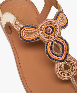Sandales plates avec dessus en perles à entredoigt femme vue7 - FOLLOW ME - GEMO