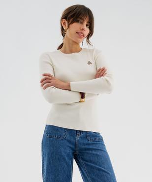 Pull fin en maille côtelée à col rond femme - LuluCastagnette vue4 - LULUCASTAGNETTE - GEMO