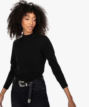 Pull femme col montant coloris uni vue2 - GEMO (MAILLE) - GEMO