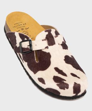 Sabots à semelle intérieure cuir imprimé pelage femme - Follow Me vue6 - FOLLOW ME - GEMO