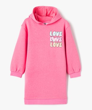 Robe sweat molletonnée à capuche fille vue2 - GEMO 4G FILLE - GEMO