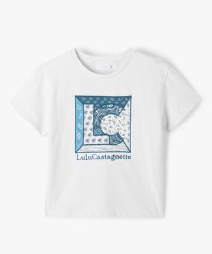 Tee-shirt fille large en maille sweat brodée - LuluCastagnette vue1 - LULUCASTAGNETTE - GEMO