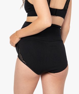 Culotte haute de grossesse en microfibre douce et dentelle vue3 - GEMO(HOMWR FEM) - GEMO