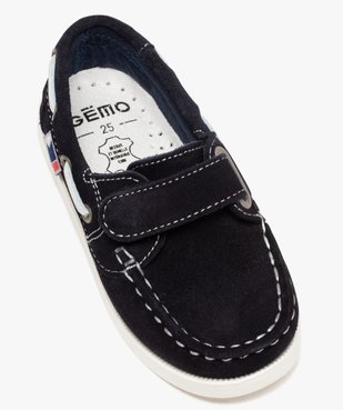 Chaussures bateau garçon dessus cuir à fermeture scratch Dessus cuir retourné uni vue5 - Nikesneakers (ENFANT) - Nikesneakers