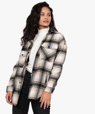 Veste femme façon chemise à carreaux vue1 - GEMO(FEMME PAP) - GEMO