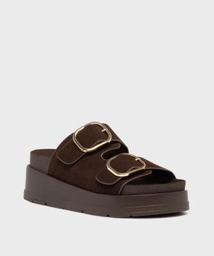 Mules à semelle plateforme et grosses boucles femme vue2 - 5 MILES - GEMO