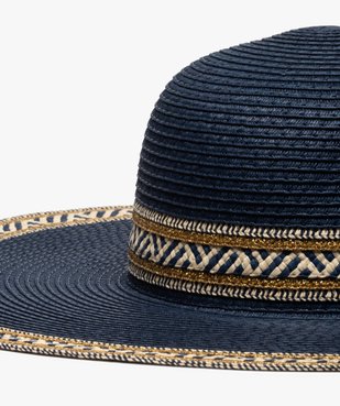 Chapeau femme forme capeline en paille bicolore et fil lurex vue2 - GEMO (ACCESS) - GEMO