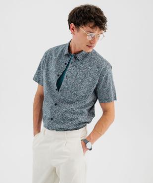 Chemise manches courtes en coton imprimé homme vue1 - GEMO 4G HOMME - GEMO