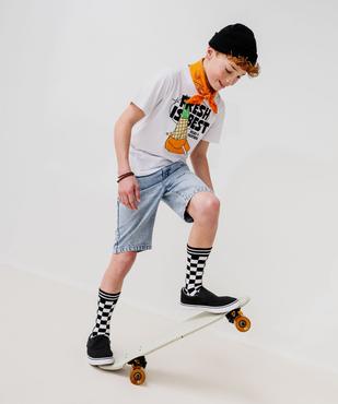 Tee-shirt manches courtes en coton imprimé garçon vue8 - GEMO 4G GARCON - GEMO