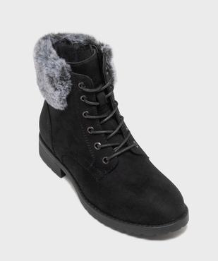 Boots fourrées à lacets, semelle crantée et col fantaisie femme vue5 - VALENTINA BALDA - GEMO
