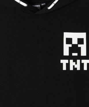 Sweat à capuche avec motif poitrine et dos garçon - Minecraft vue2 - MINECRAFT - GEMO