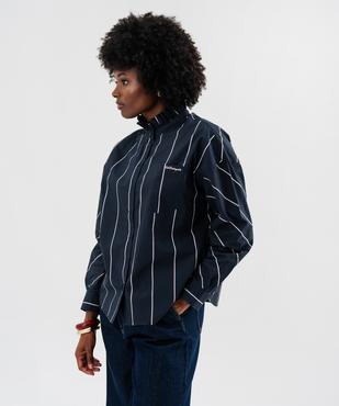 Chemise rayée à col montant pour femme - LuluCastagnette et Alizée vue1 - LULUCASTAGNETTE - GEMO