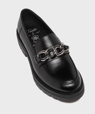 Mocassins dessus cuir avec chaine et semelle crantée femme - Tanéo vue5 - TANEO - GEMO