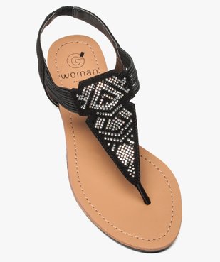 Sandales femme à entre-doigts brides élastiquées à strass vue5 - GEMO (CASUAL) - GEMO