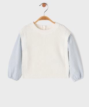 Pull avec manches chemise 2 en 1 bébé fille vue1 - GEMO 4G BEBE - GEMO