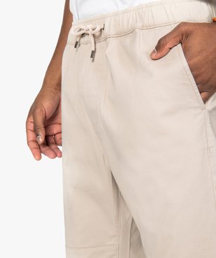 Pantalon homme en toile avec taille et bas élastiqué vue6 - GEMO (HOMME) - GEMO