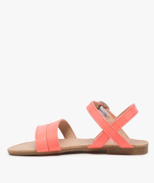 Sandales filles unies à brides fermeture boucle Dessus vernis fluo vue3 - GEMO (ENFANT) - GEMO