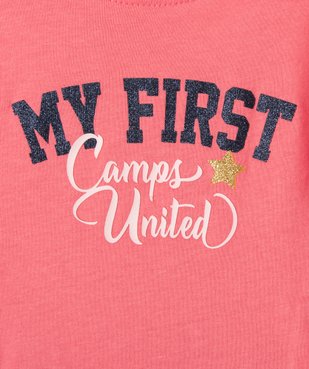 Tee-shirt bébé fille manches longues, volants et paillettes - Camps United vue2 - CAMPS UNITED - GEMO