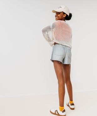 Short en jean coupe ample aspect usé fille vue8 - GEMO 4G FILLE - GEMO