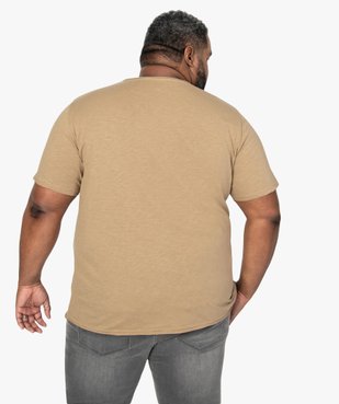 Tee-shirt homme grande taille à manches courtes et col roulotté vue3 - GEMO (HOMME) - GEMO