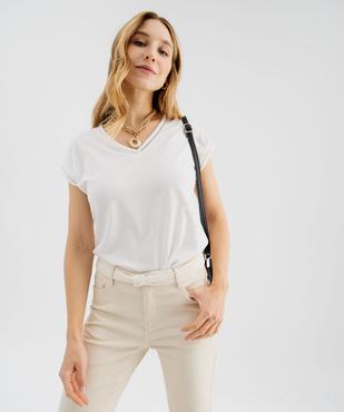 Tee-shirt à manches courtes avec finitions scintillantes femme vue5 - GEMO 4G FEMME - GEMO