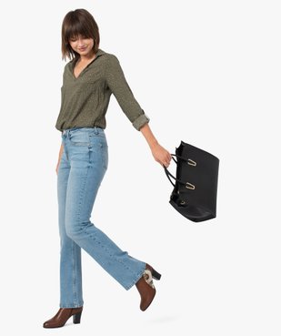 Blouse femme fluide à motifs et col v à boutons vue5 - GEMO(FEMME PAP) - GEMO