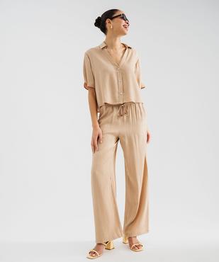 Chemise manches courtes courte coupe ample femme vue4 - GEMO 4G FEMME - GEMO