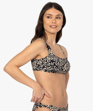 Haut de maillot de bain femme forme bandeau asymétrique vue1 - GEMO (PLAGE) - GEMO