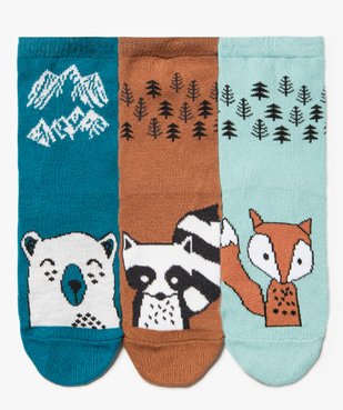 Chaussettes garçon hautes imprimé animaux de la forêt (lot de 3) vue1 - GEMO (ENFANT) - GEMO