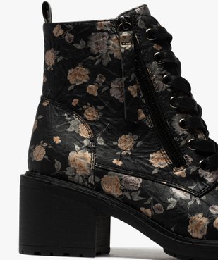 Bottines femme à talon et semelle crantée dessus imprimé vue6 - GEMO(URBAIN) - GEMO