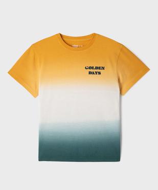 Tee-shirt manches courtes en jersey de coton tie-and-dye garçon vue1 - GEMO 4G GARCON - GEMO