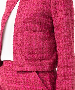 Veste femme aspect tweed coupe courte vue2 - GEMO(FEMME PAP) - GEMO