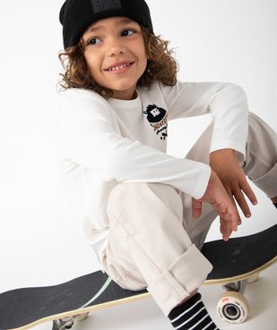 Tee-shirt garçon à manches longues et imprimé dos vue1 - GEMO (ENFANT) - GEMO