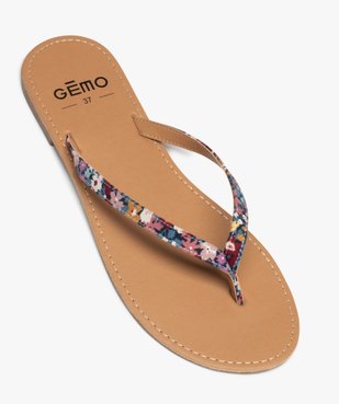 Tongs femme à petit talon plat et lanières fines vue5 - GEMO (CASUAL) - GEMO