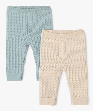Pantalon bébé en maille torsadée (lot de 2) vue1 - GEMO(BB COUCHE) - GEMO