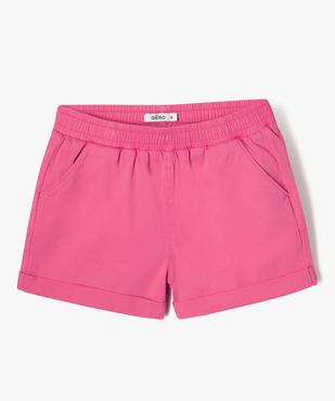 Short ample avec taille élastique en coton stretch fille vue1 - GEMO (ENFANT) - GEMO
