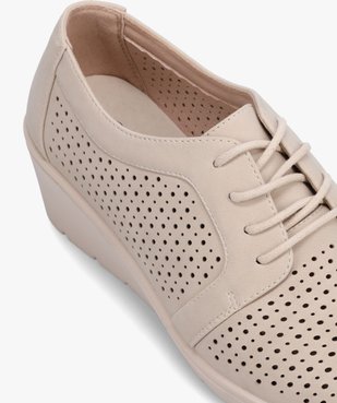 Derbies femme confort à talon dessus uni ajouré vue6 - GEMO (CONFORT) - GEMO