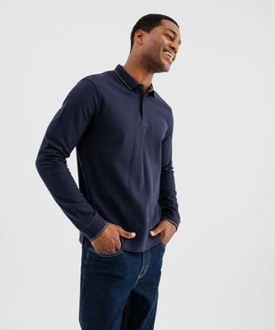 Polo à manches longues en maille fantaisie homme vue2 - GEMO 4G HOMME - GEMO