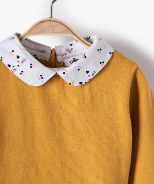 Pull bébé fille effet 2 en 1 avec col et bas chemise vue2 - GEMO(BEBE DEBT) - GEMO