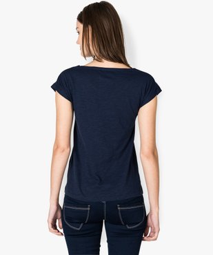 Tee-shirt femme grande taille à manches courtes avec motifs vue3 - GEMO (G TAILLE) - GEMO