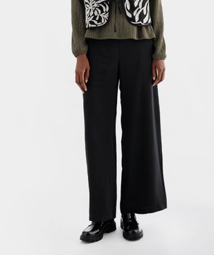 Pantalon fluide coupe large avec liens à nouer femme vue1 - GEMO(FEMME PAP) - GEMO