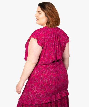 Blouse femme à motifs fleuris et rayures pailletées vue3 - GEMO (G TAILLE) - GEMO