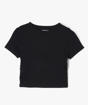 Tee-shirt manches courtes crop top à fronces fille vue1 - GEMO 4G FILLE - GEMO