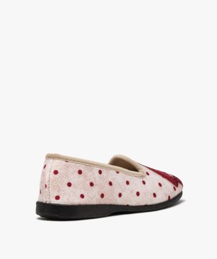 Chaussons femme slippers en velours imprimé bouledogue vue4 - GEMO(HOMWR FEM) - GEMO